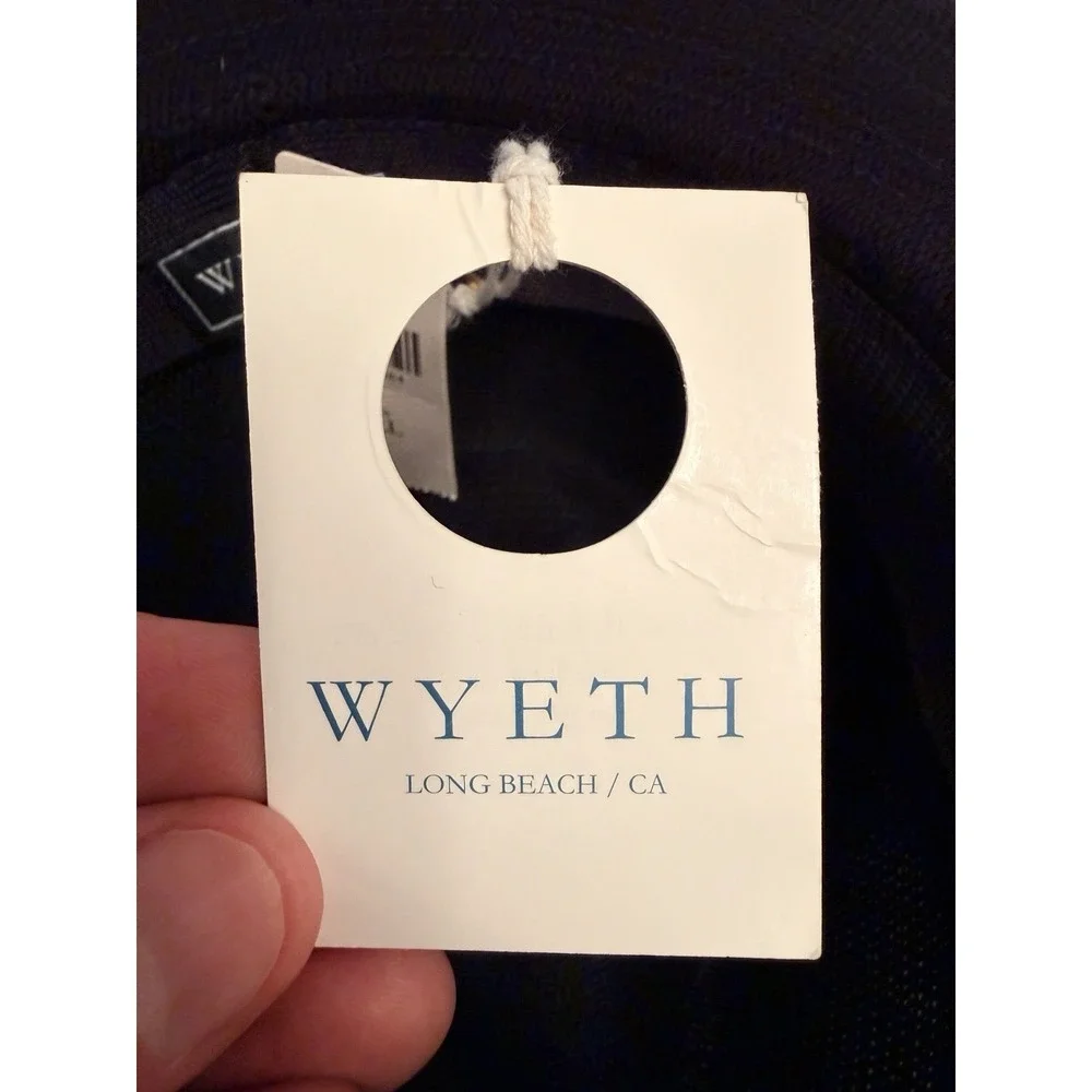 NWT Wyeth Anthropologie Winona Packable Panama Hat Black Leather Trim‎ One Size